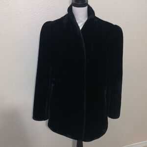 Vintage Jacques Saint Laurent for Genelle New York Faux Fur Overcoat Black